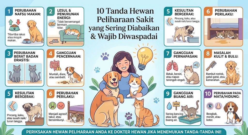 10 Tanda Hewan Peliharaan Sakit yang Sering Diabaikan dan Wajib Diwaspadai